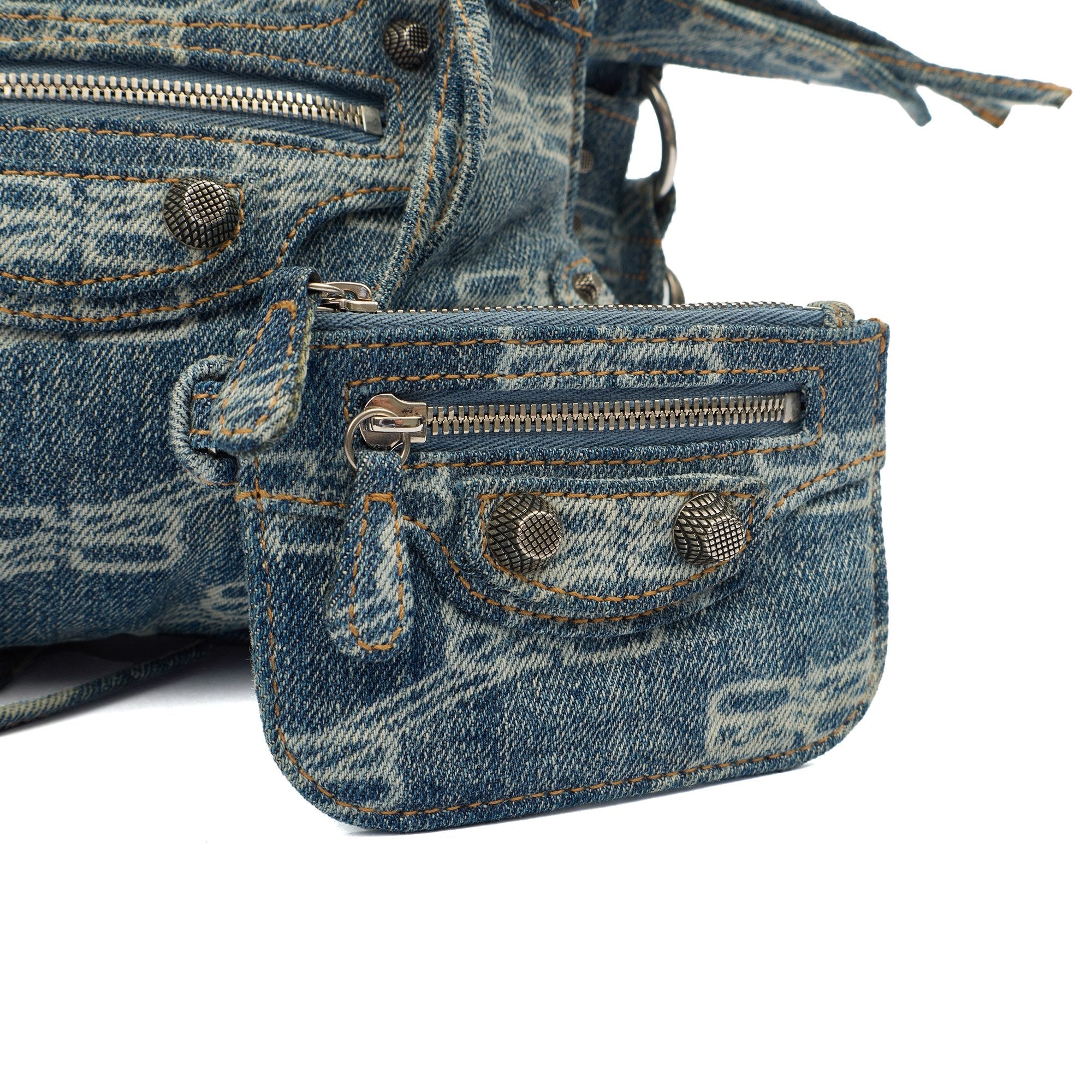 Balenciaga Mini Bag Neo Cagole XS in Blue, Canvas — Lifestyle View