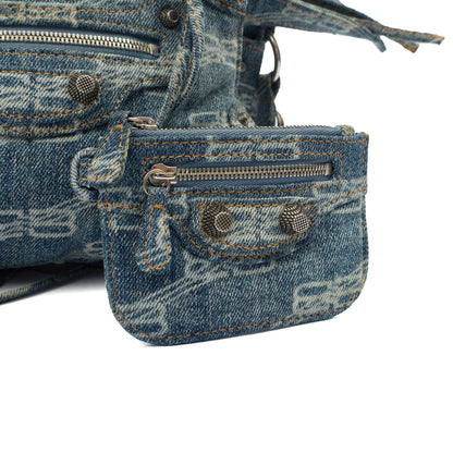 Balenciaga Mini Bag Neo Cagole XS in Blue, Canvas — Lifestyle View