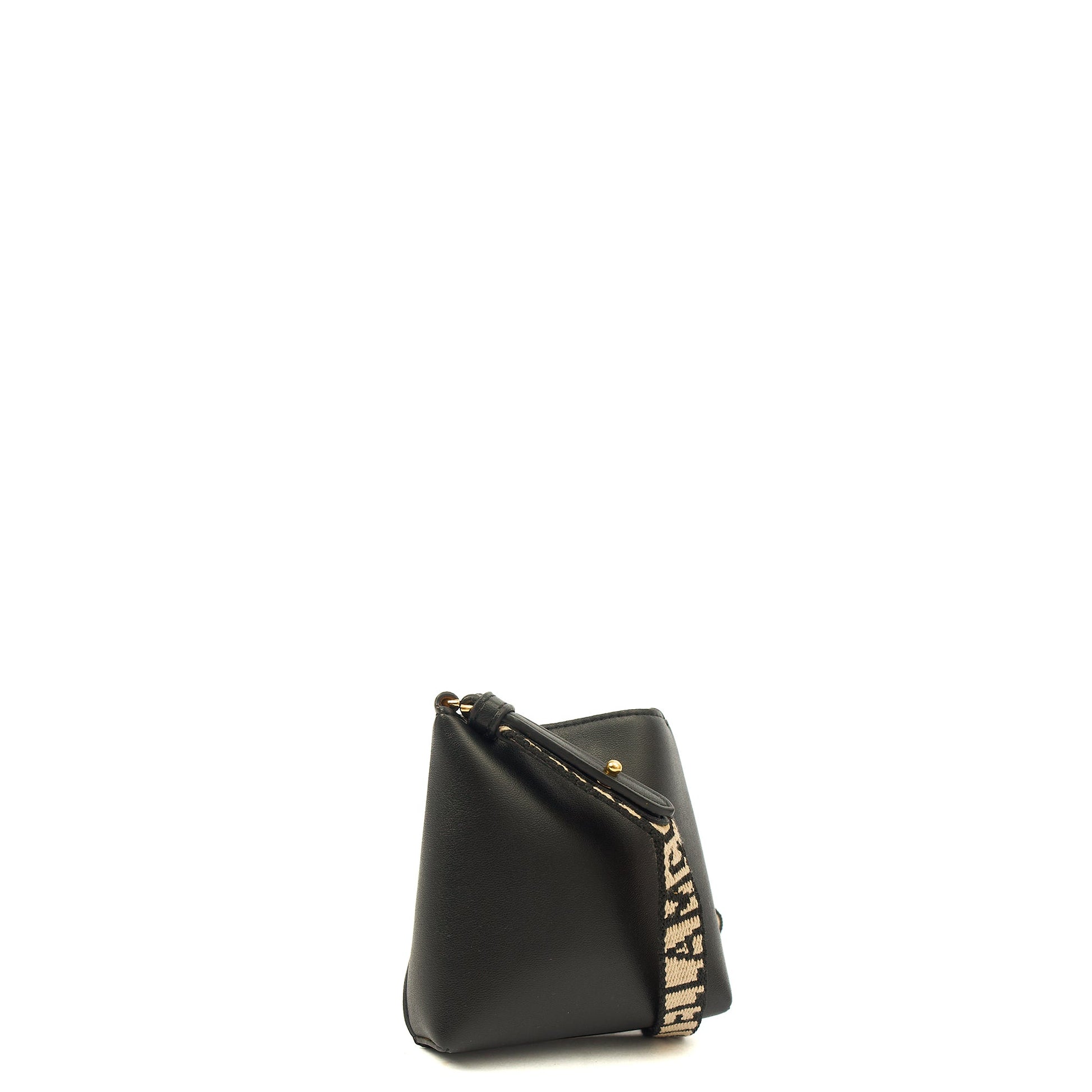 Stella McCartney Cross Body Logo Crossbody - Mini in Black, Vegan Leather — Side View
