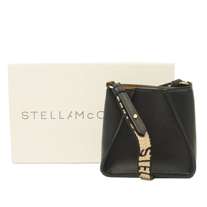 Stella McCartney Cross Body Logo Crossbody - Mini in Black, Vegan Leather — Detail View
