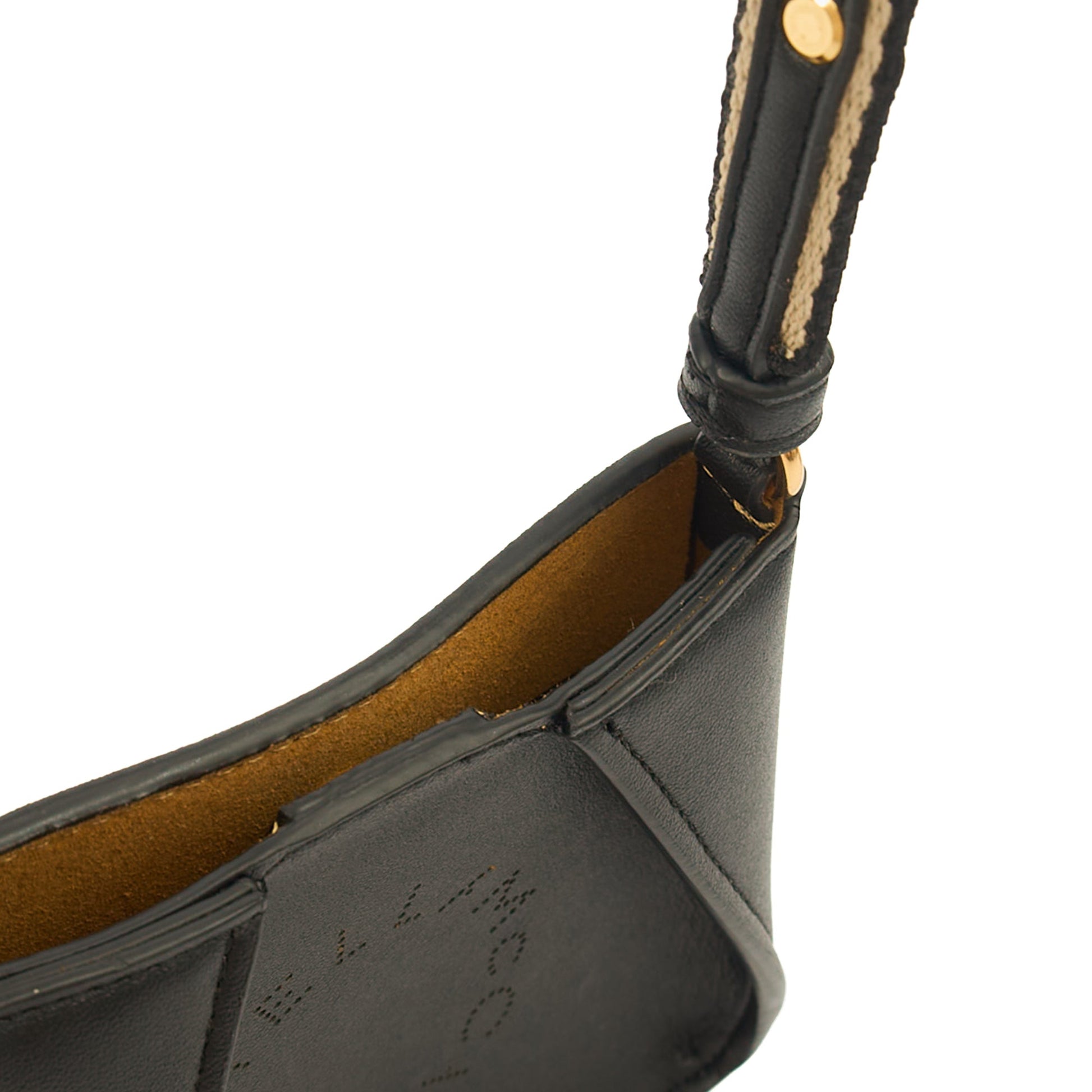 Stella McCartney Cross Body Logo Crossbody - Mini in Black, Vegan Leather — Top View