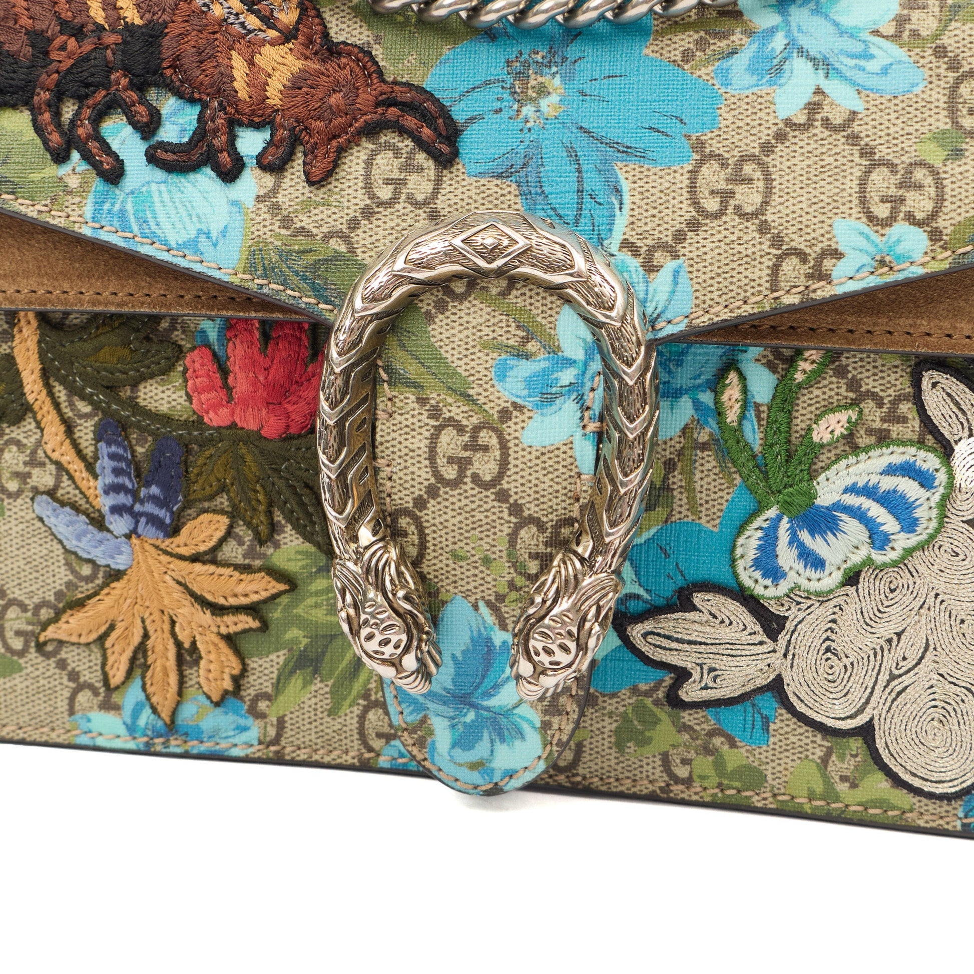 Gucci Cross Body Dionysus - Small in Blue Blooms, GG Supreme Canvas — Lifestyle View