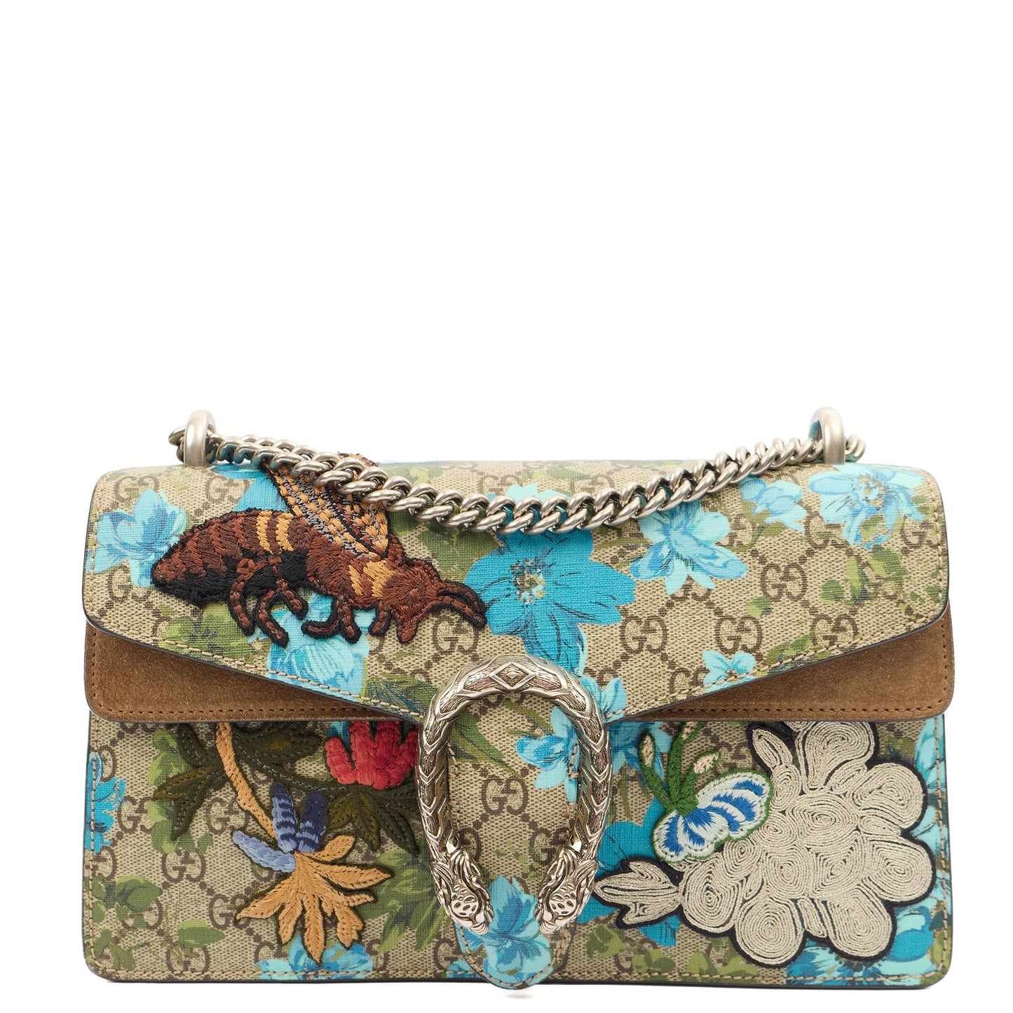 Gucci Cross Body Dionysus - Small in Blue Blooms, GG Supreme Canvas — Alternate View 7
