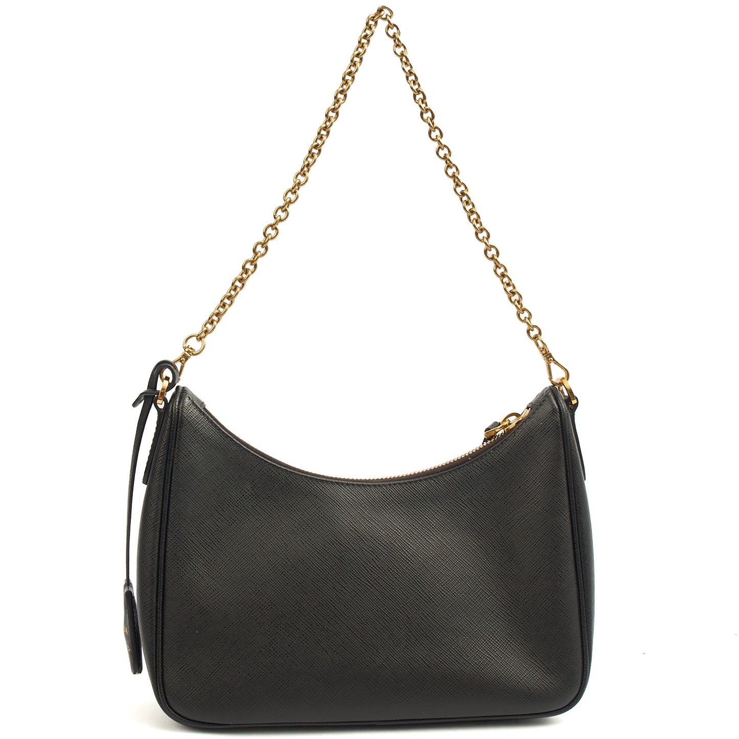 Prada Cross Body Re-Edition 2005 Saffiano in Black, Saffiano Leather — Back View
