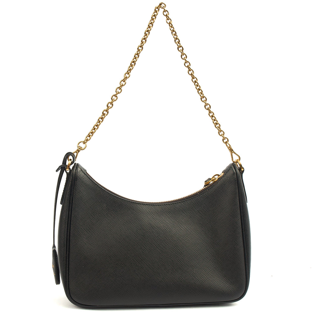Prada Cross Body Re-Edition 2005 Saffiano in Black, Saffiano Leather — Alternate View 10