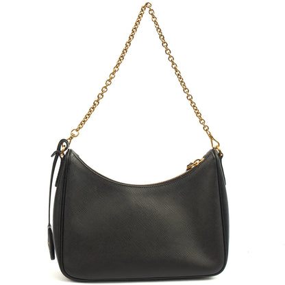 Prada Cross Body Re-Edition 2005 Saffiano in Black, Saffiano Leather — Alternate View 10