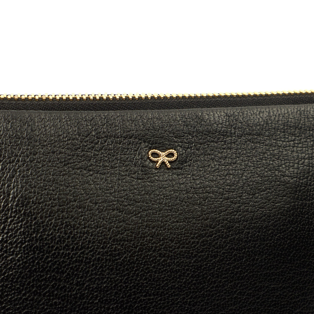 Anya Hindmarch Clutch Clutch in Black, Leather — Detail View