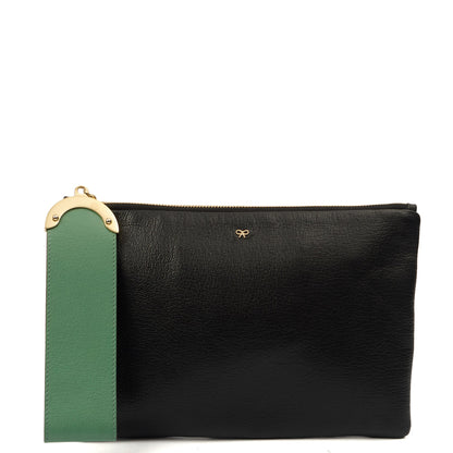 Anya Hindmarch Clutch Clutch in Black, Leather — Front View
