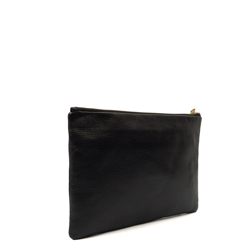 Anya Hindmarch Clutch Clutch in Black, Leather — Side View