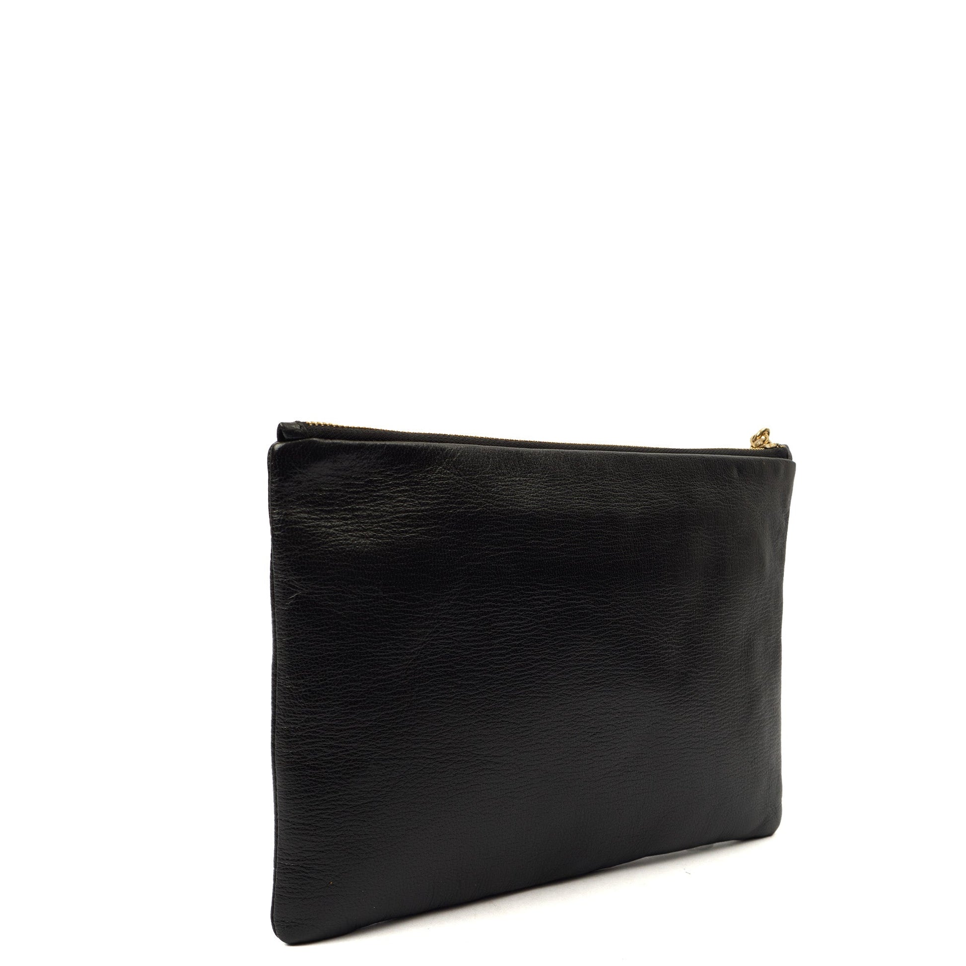 Anya Hindmarch Clutch Clutch in Black, Leather — Side View