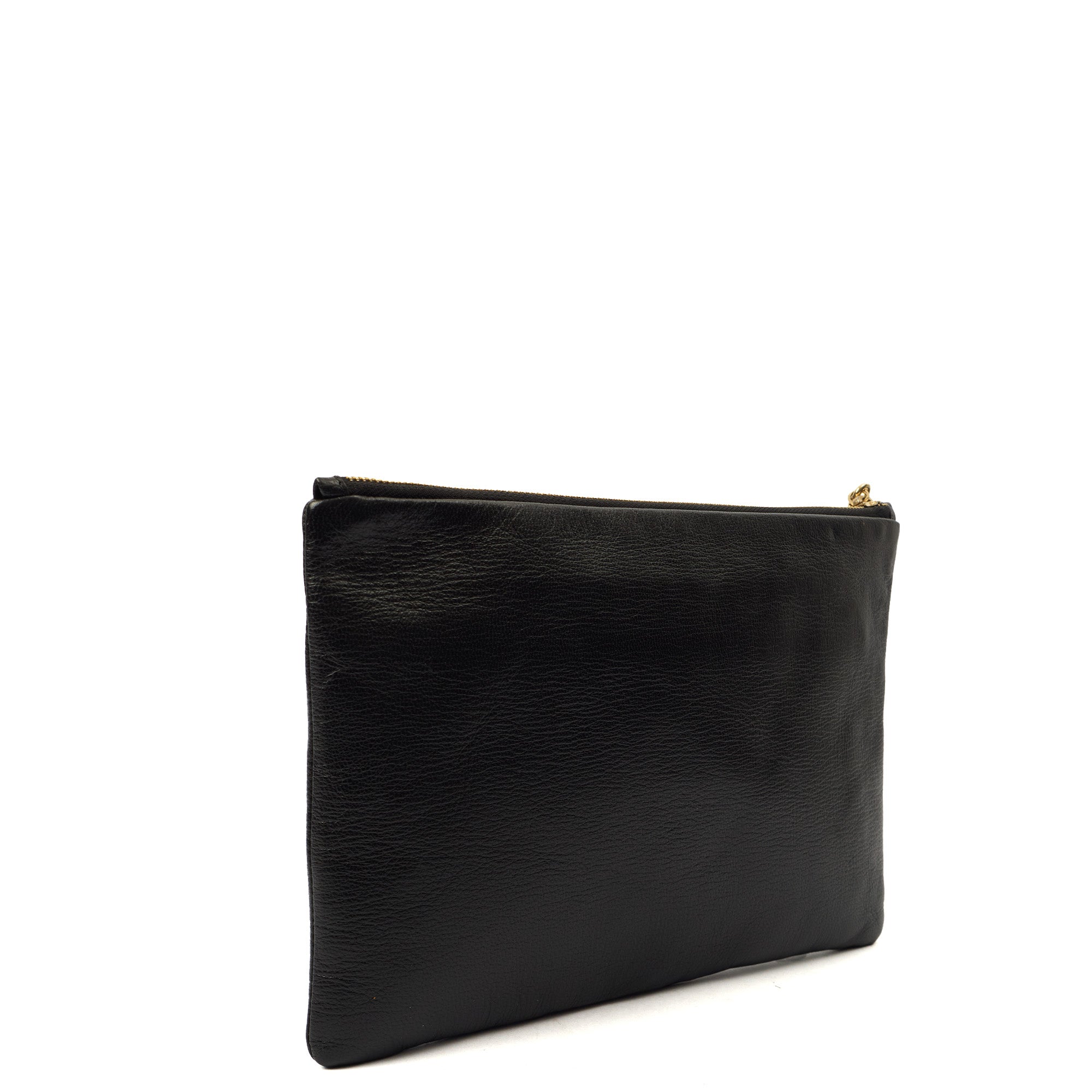 Anya Hindmarch Clutch Clutch in Black, Leather — Side View