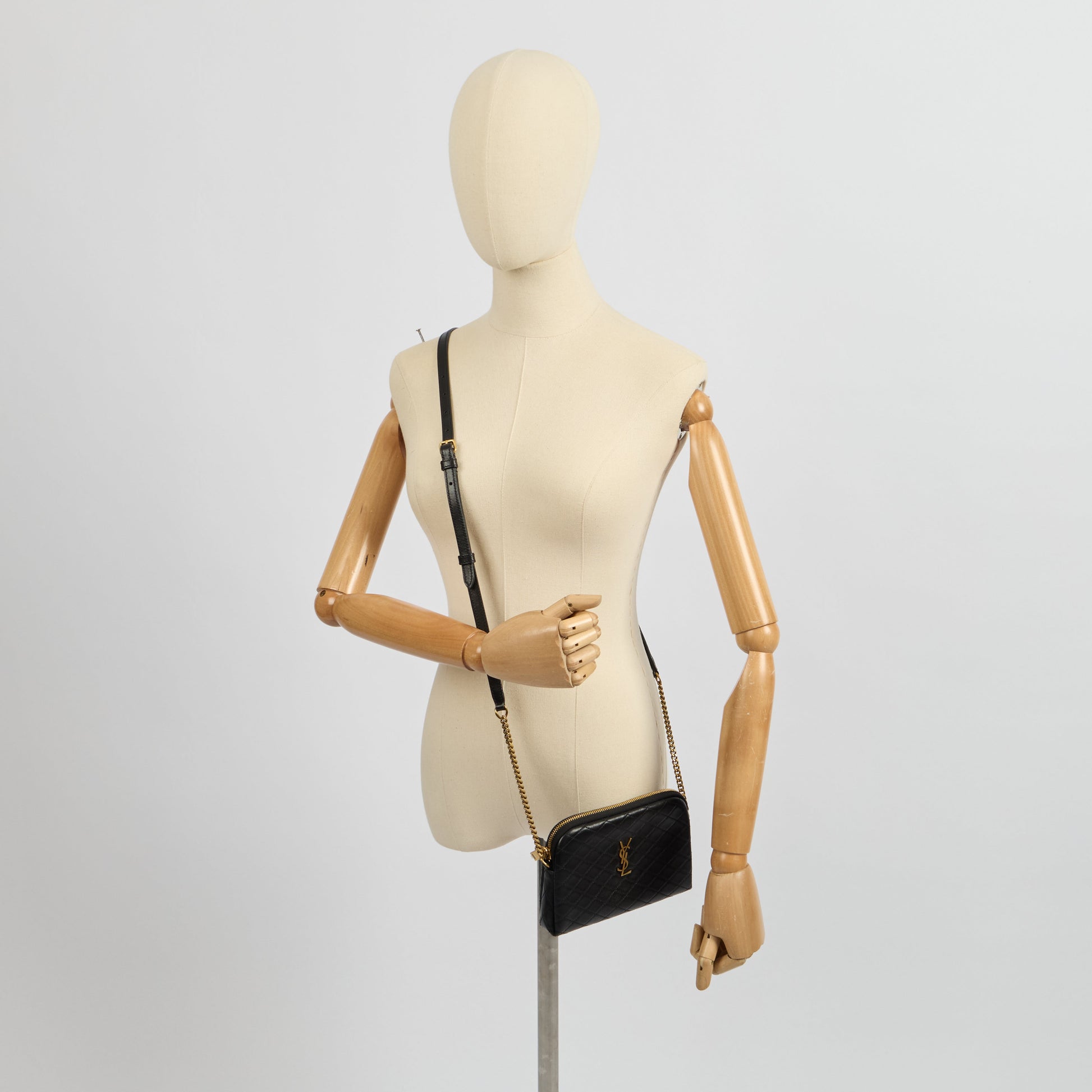 Saint Laurent Cross Body Gaby - Medium in Black, Leather — Side View
