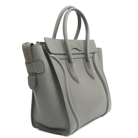Celine Tote Luggage - Mini in Grey, Leather — Side View