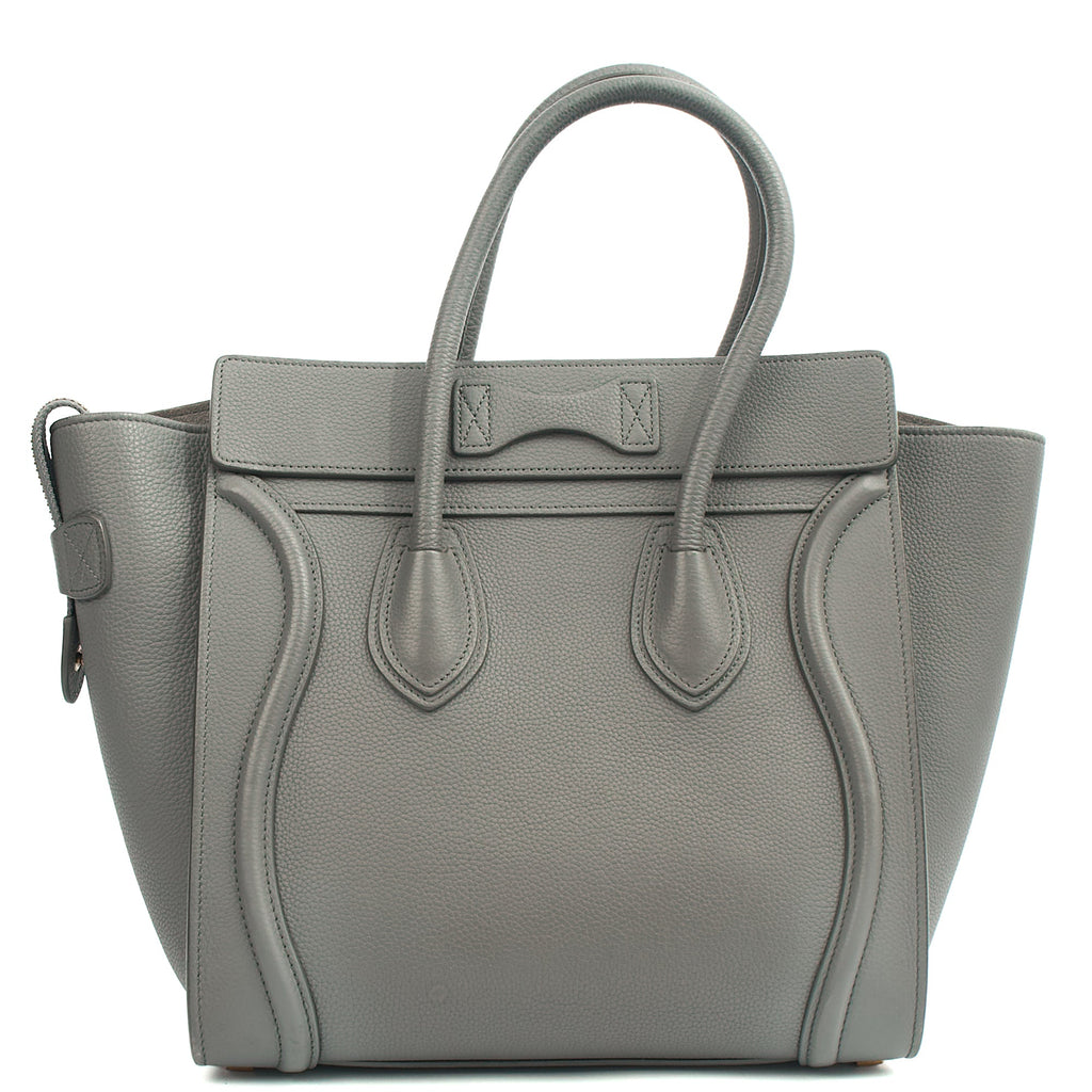 Celine Tote Luggage - Mini in Grey, Leather — Back View
