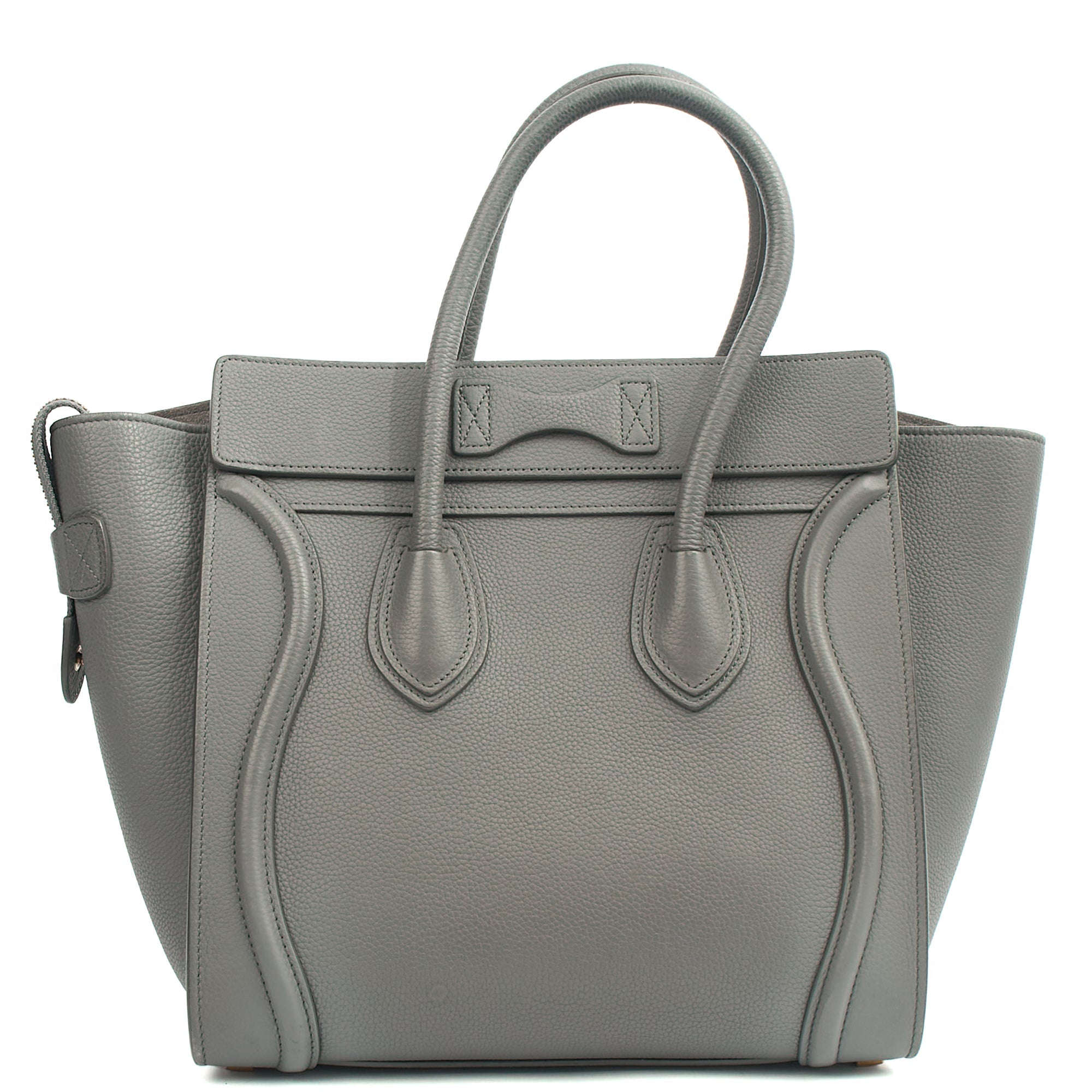 Celine Tote Luggage - Mini in Grey, Leather — Back View