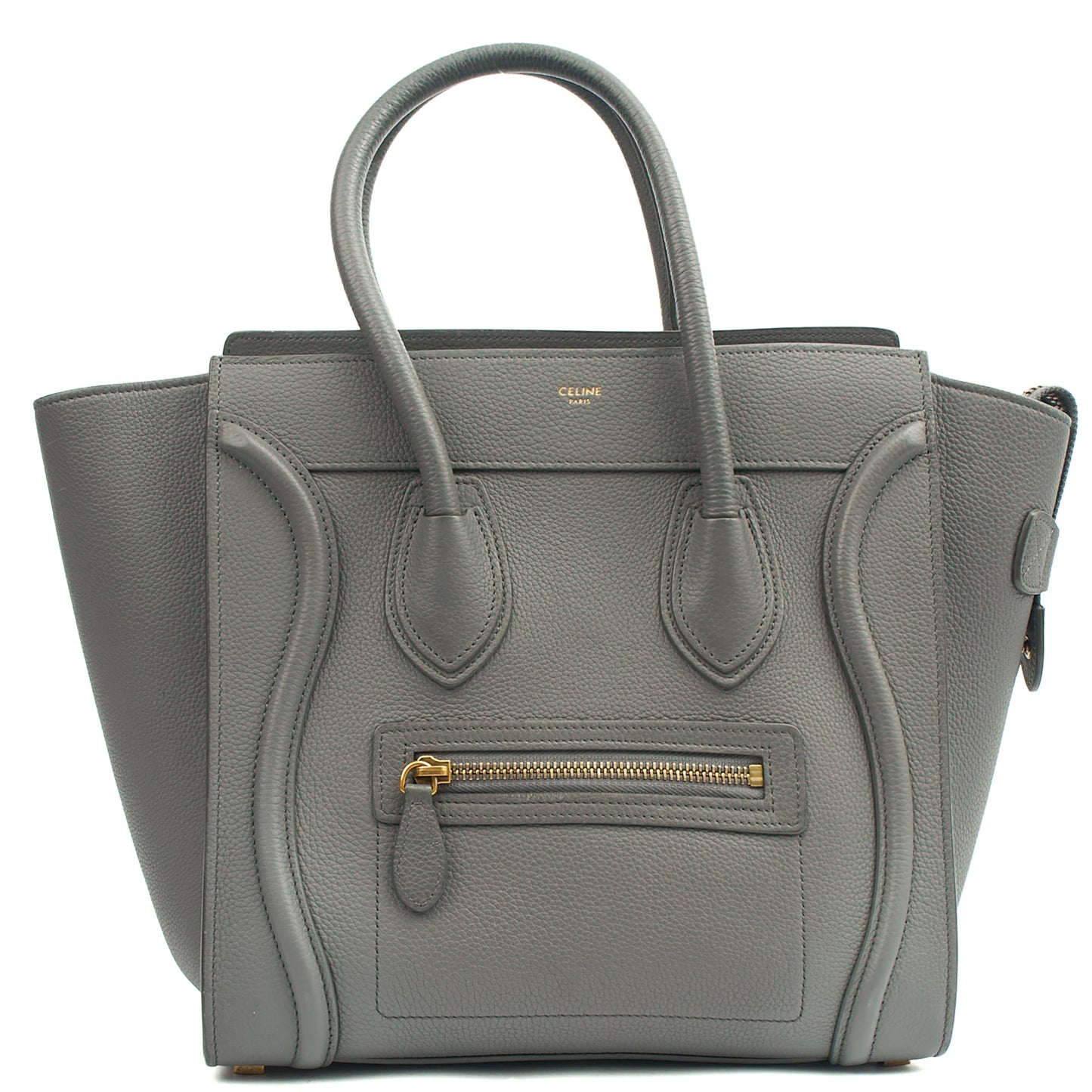 Celine Tote Luggage - Mini in Grey, Leather — Front View