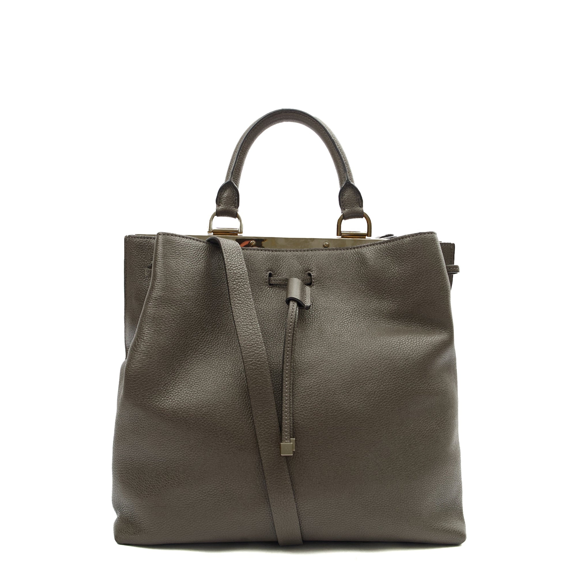 Mulberry Tote Kensington in Grey, Calfskin Leather — Front View