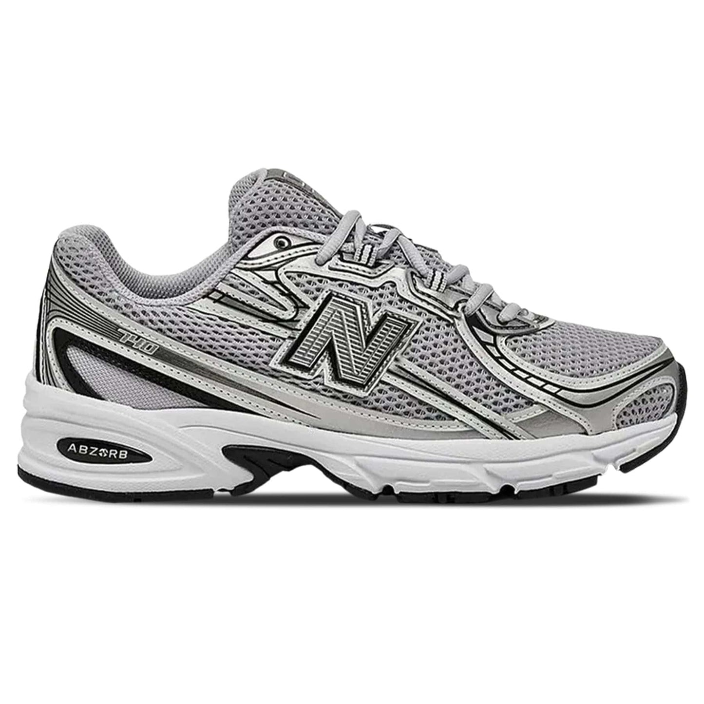 New Balance 740 'Pearl Grey White' — UK 3.5 | EU 36 | US 4 — Side View