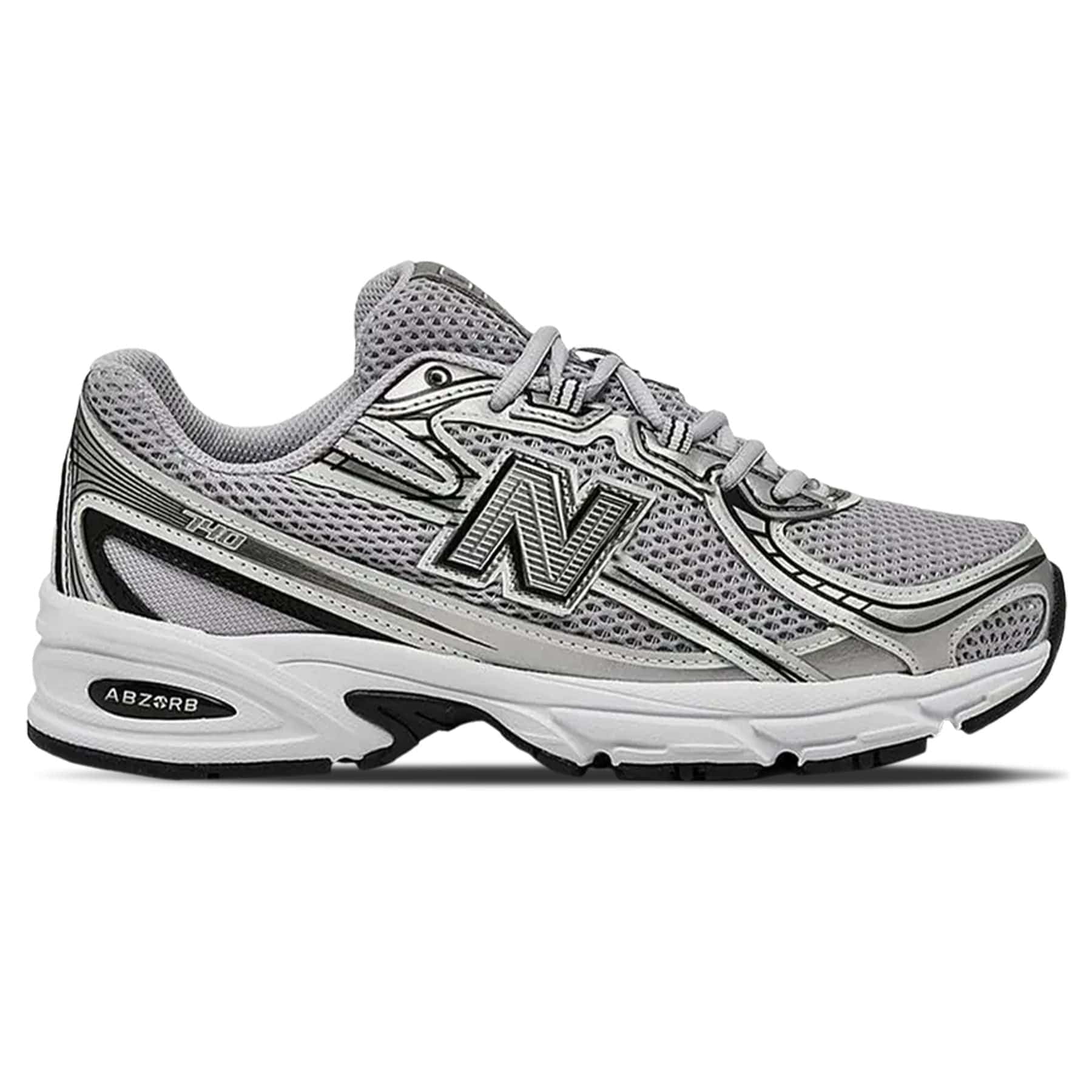 New Balance 740 'Pearl Grey White' — UK 3.5 | EU 36 | US 4 — Side View
