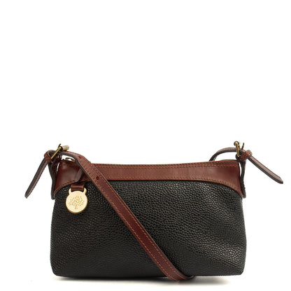 Mulberry Cross Body Vintage Shoulder Bag in Black, Scotchgrain — Top View