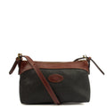 Mulberry Cross Body Vintage Shoulder Bag in Black, Scotchgrain — Front View