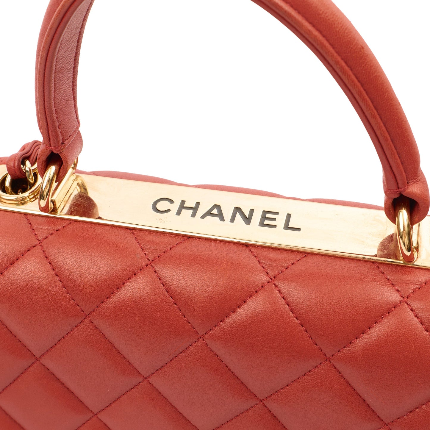 Chanel Top Handle Trendy CC in Red, Lambskin Leather — Alternate View 9
