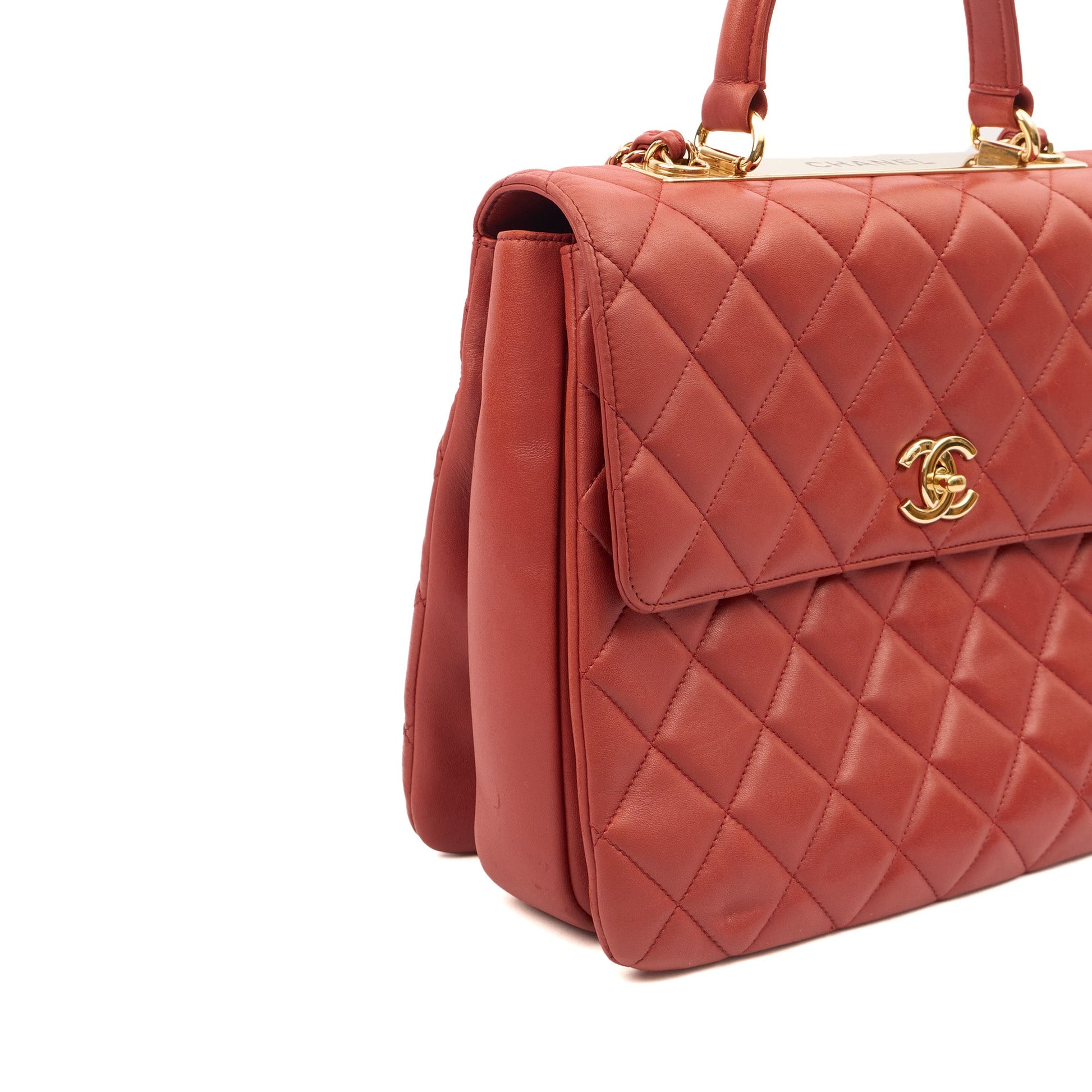 Chanel Top Handle Trendy CC in Red, Lambskin Leather — Alternate View 18