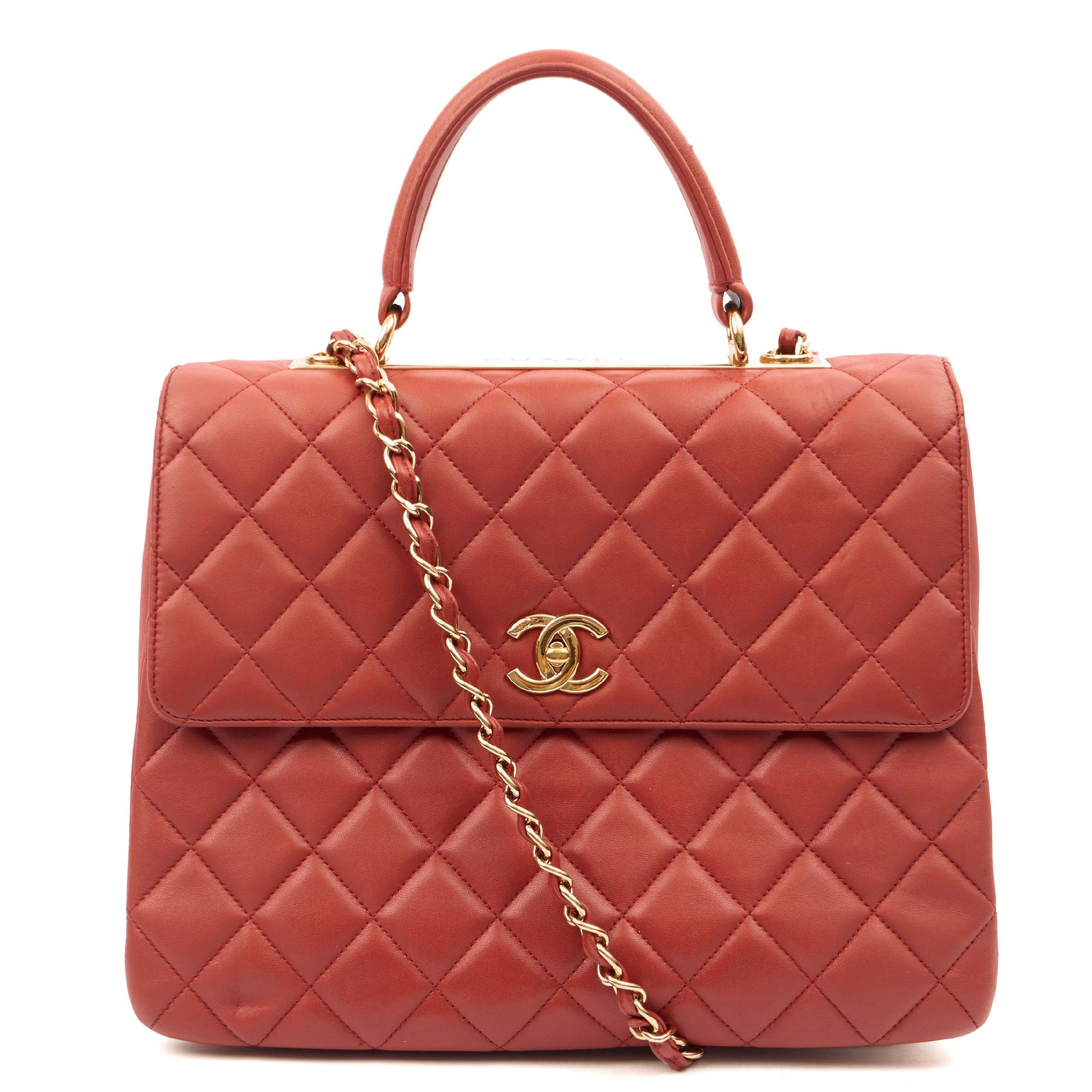 Chanel Top Handle Trendy CC in Red, Lambskin Leather — Alternate View 12