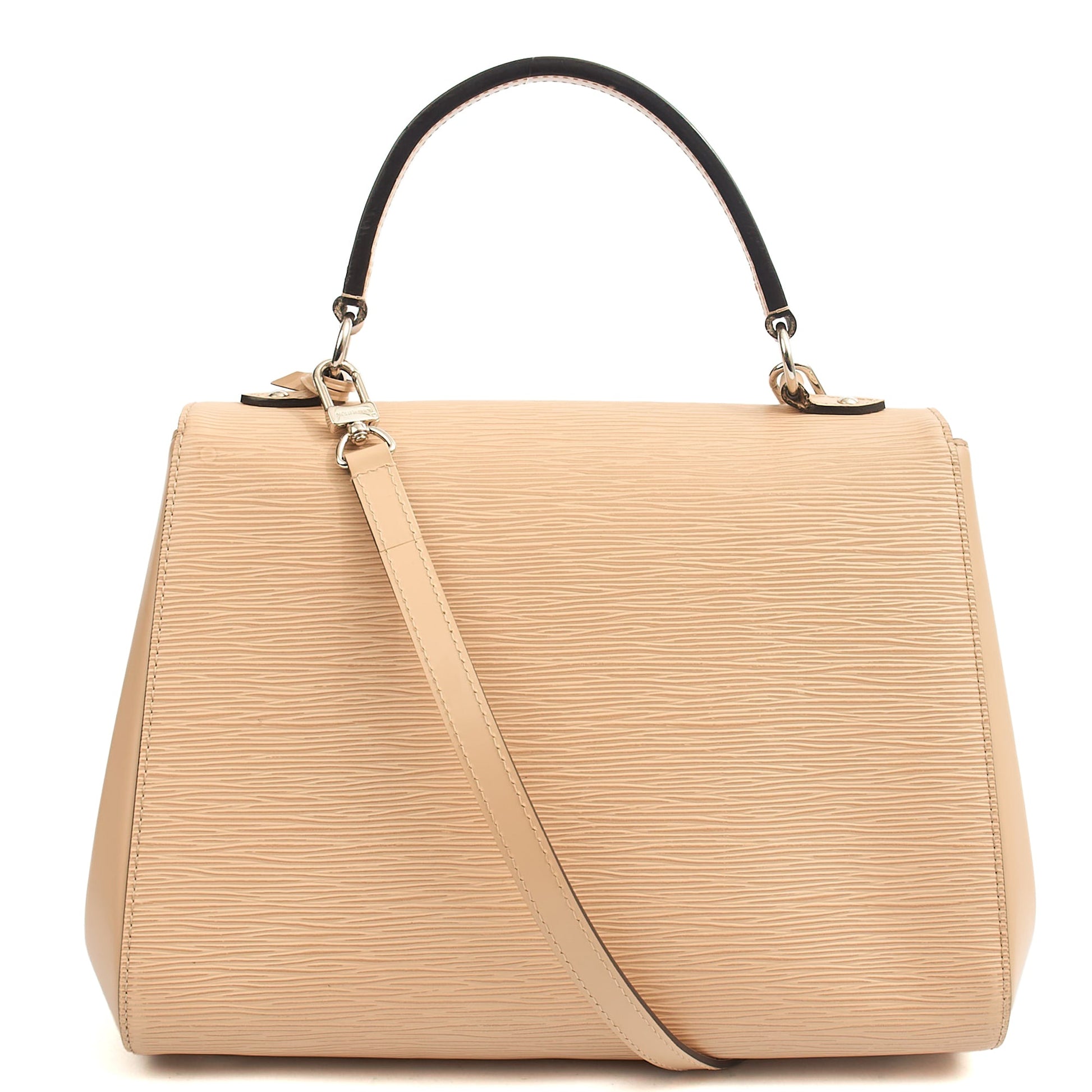 Louis Vuitton Top Handle Cluny MM in Neutral, Epi Leather — Top View