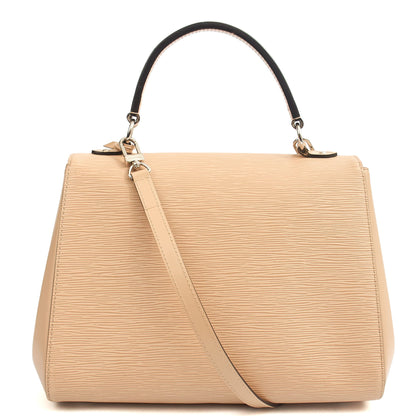 Louis Vuitton Top Handle Cluny MM in Neutral, Epi Leather — Top View