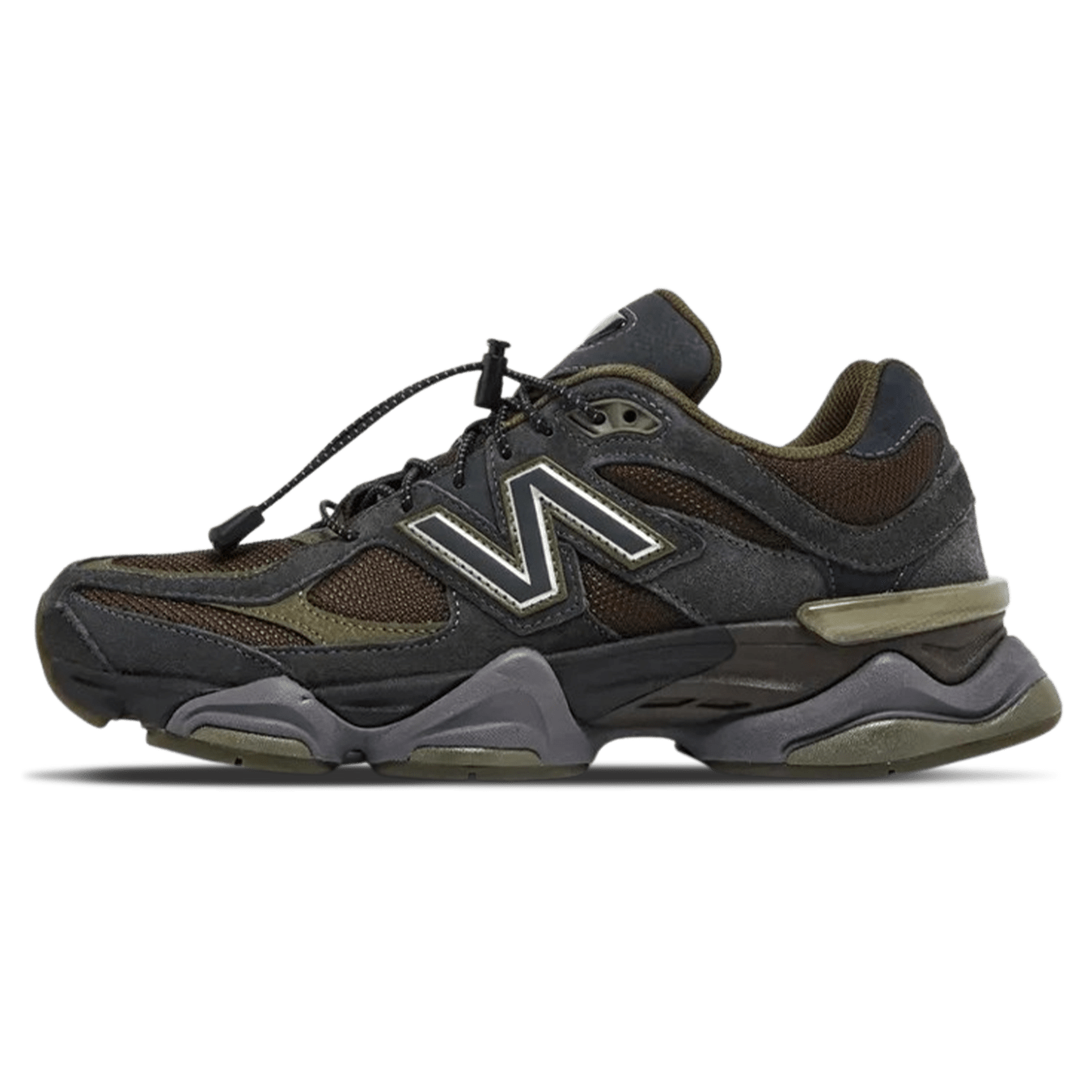 New Balance 9060 'Blacktop Dark Moss' — UK 3.5 | EU 36 | US 4 — Front View
