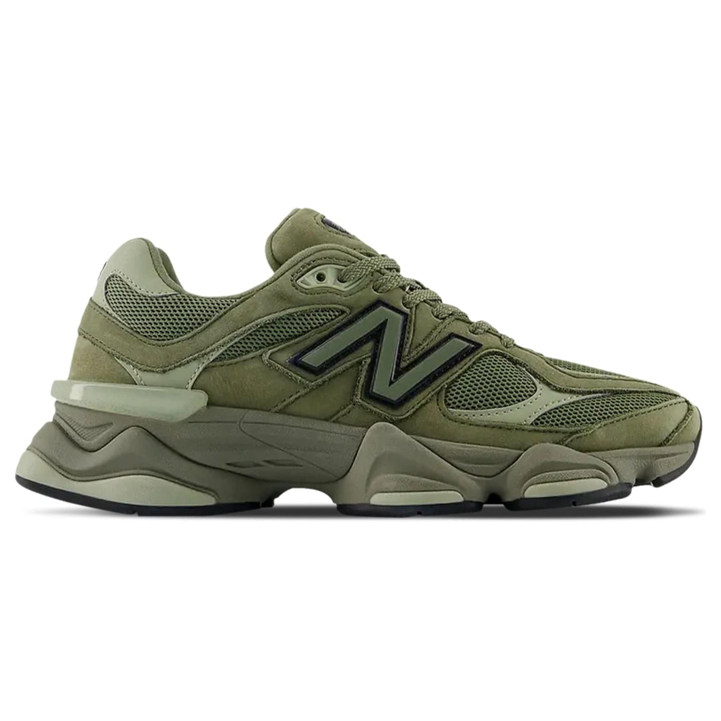 New Balance 9060 'Dark Olivine' — UK 3.5 | EU 36 | US 4 — Side View
