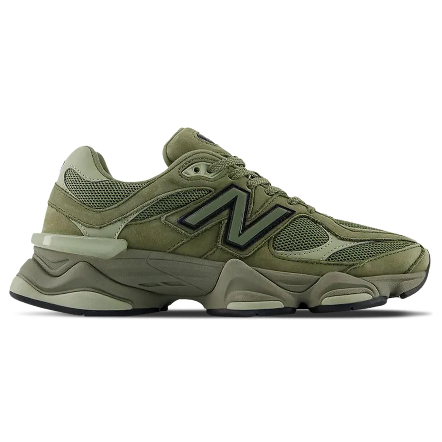 New Balance 9060 'Dark Olivine' — UK 3.5 | EU 36 | US 4 — Side View