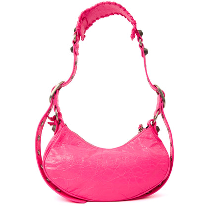 Balenciaga Cross Body Le Cagole XS in Pink, Agneau (Lambskin) — Top View