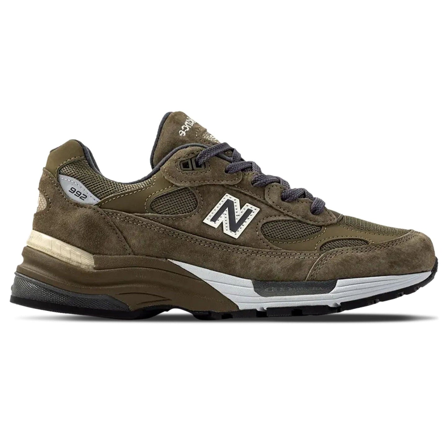 New Balance 992 Made In USA 'Dark Camo' — UK 3.5 | EU 36 | US 4 — Side View