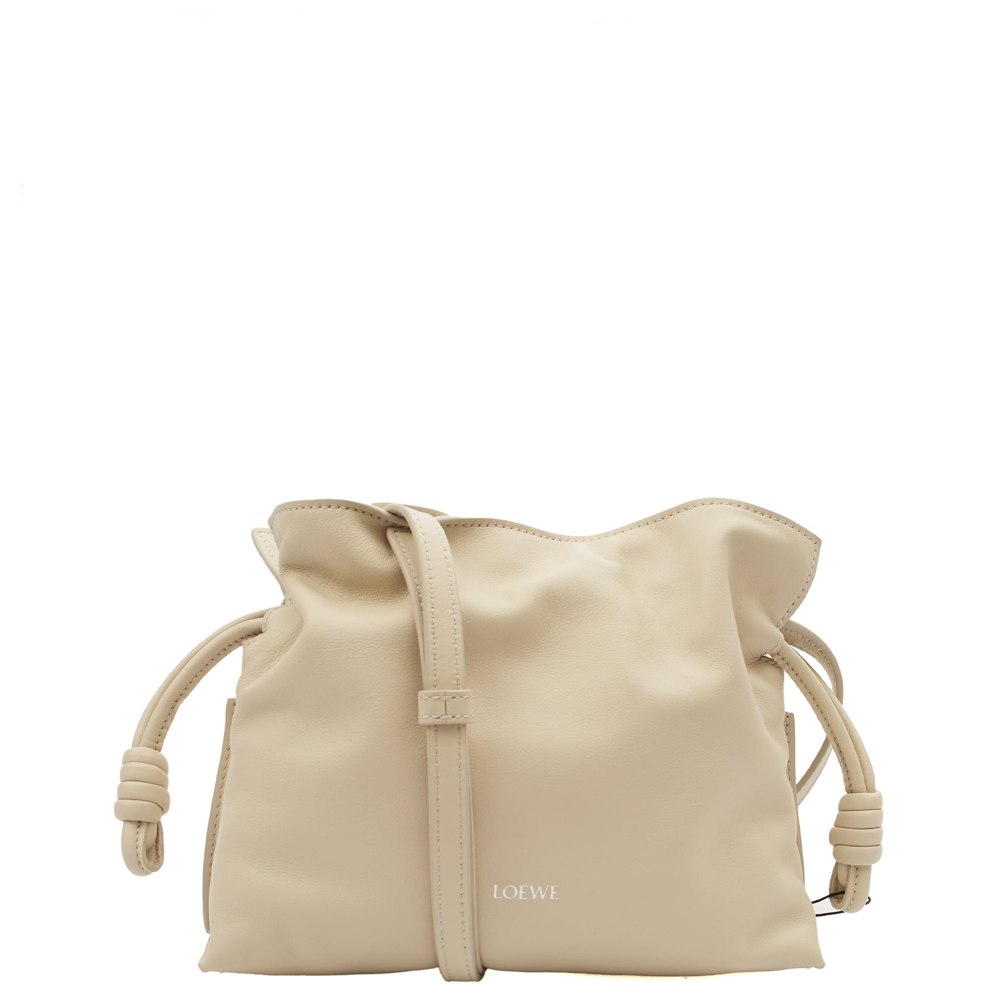 Loewe Cross Body Flamenco in Neutral, Leather — Front View