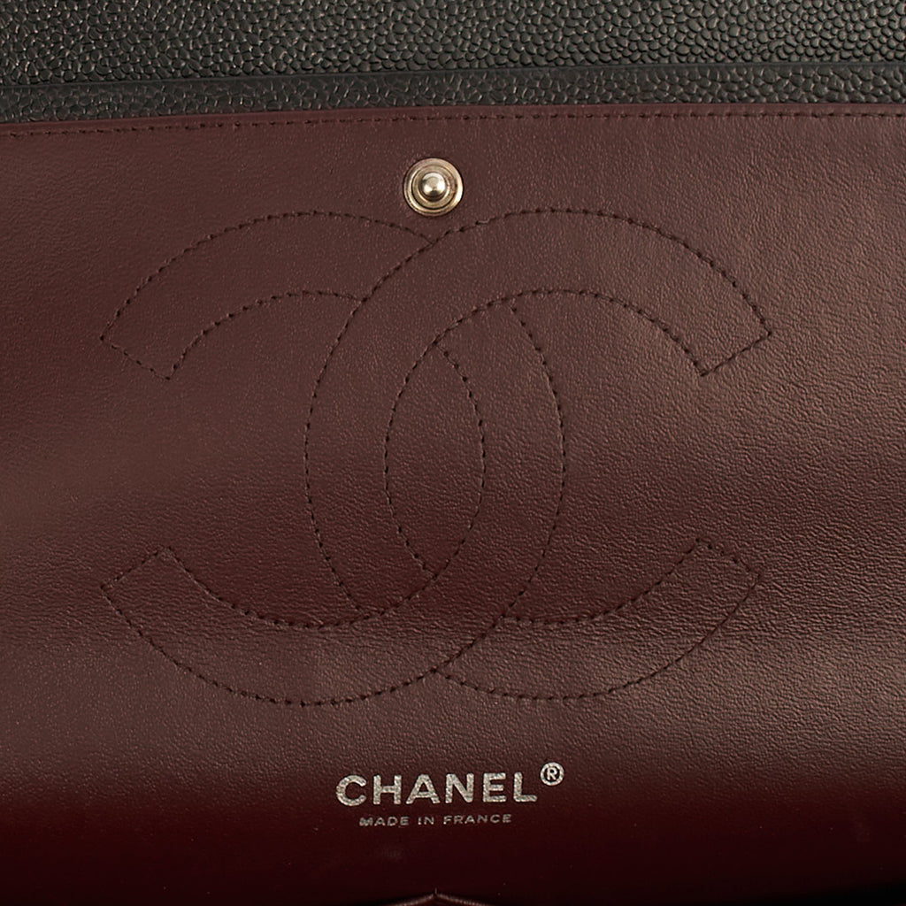 Chanel Shoulder Bag Classic Double Flap - Large in Black, Caviar Leather — Alternate View 11