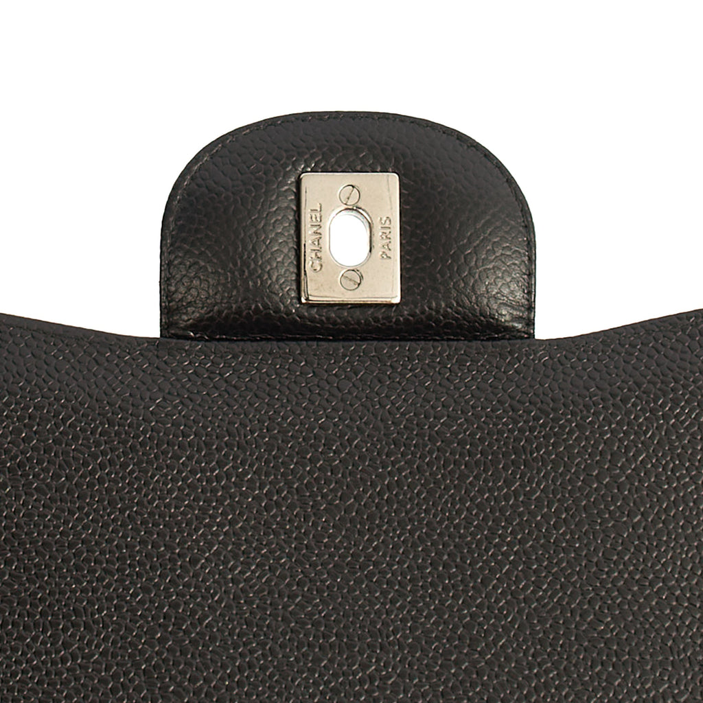Chanel Shoulder Bag Classic Double Flap - Large in Black, Caviar Leather — Alternate View 10