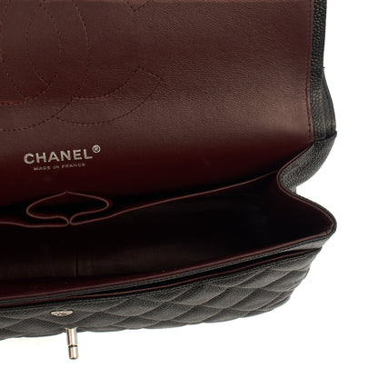 Chanel Shoulder Bag Classic Double Flap - Large in Black, Caviar Leather — Alternate View 12