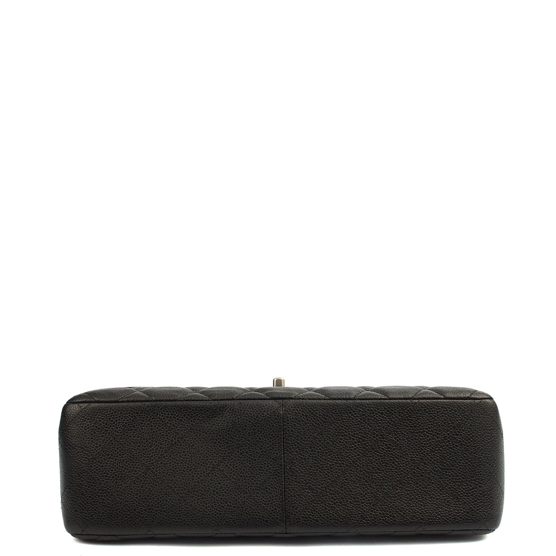 Chanel Shoulder Bag Classic Double Flap - Large in Black, Caviar Leather — Detail View