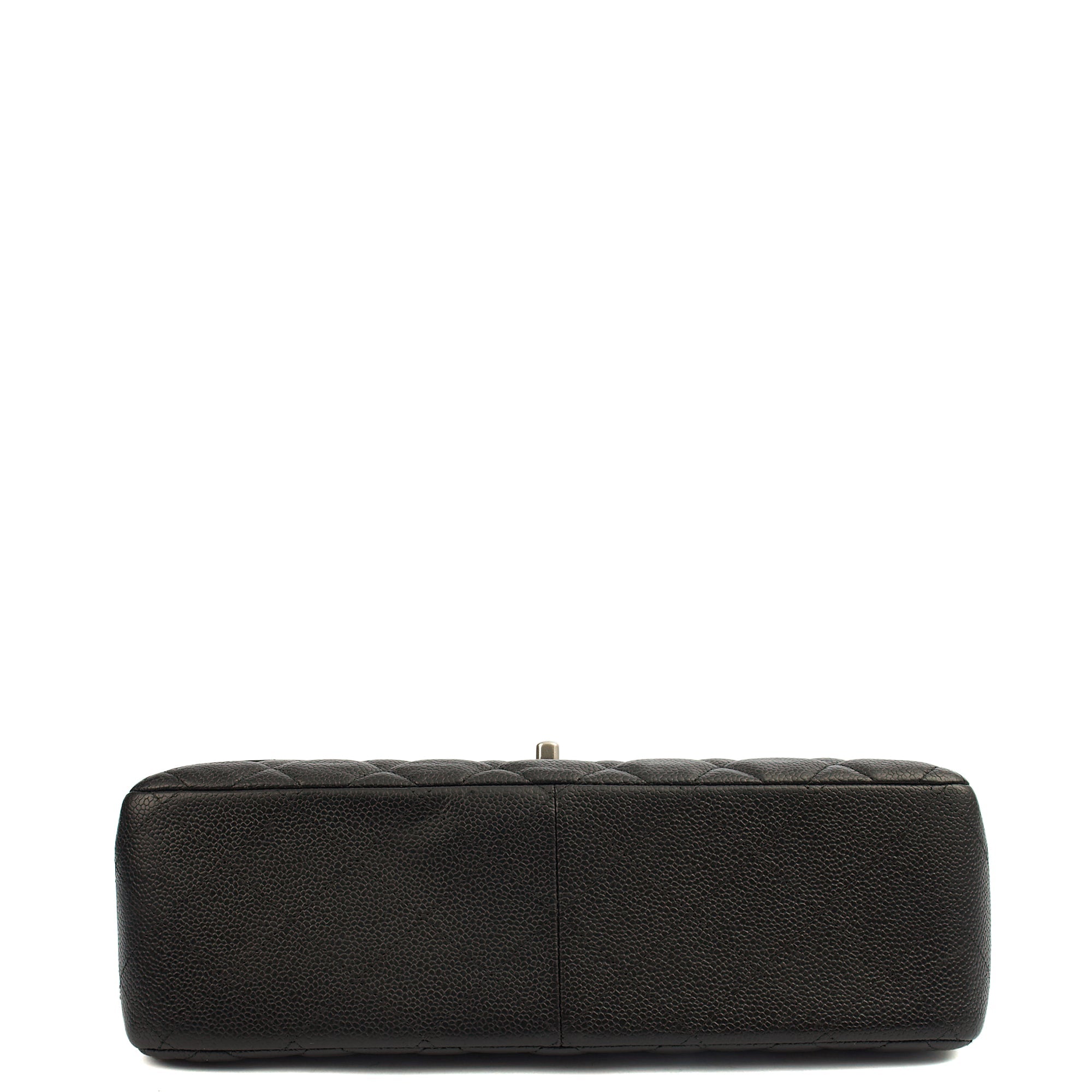 Chanel Shoulder Bag Classic Double Flap - Large in Black, Caviar Leather — Detail View