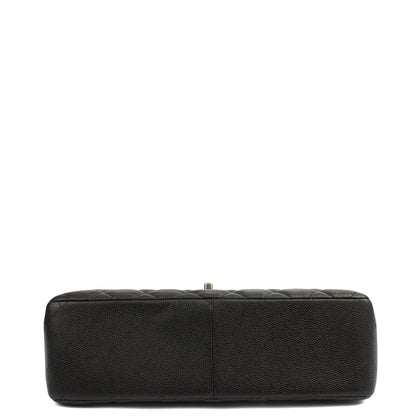Chanel Shoulder Bag Classic Double Flap - Large in Black, Caviar Leather — Detail View