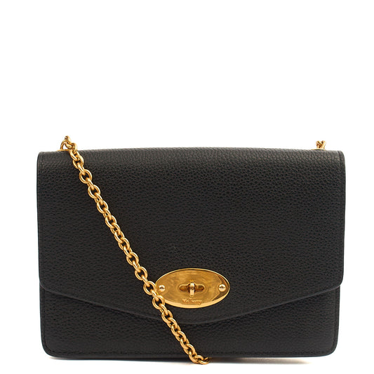 Mulberry Cross Body Darley Shoulder Bag  in Black, Leather — Front View
