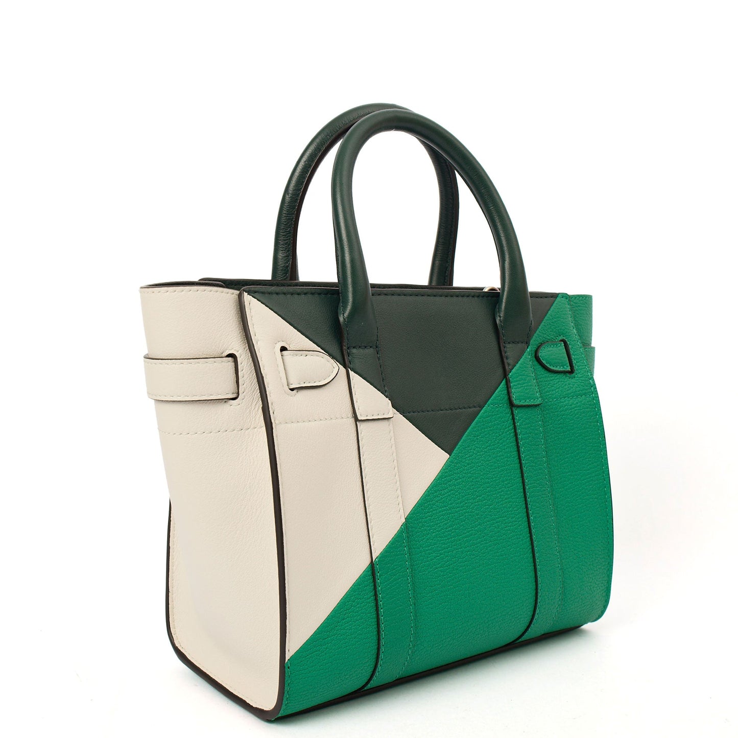 Mulberry Tote Zipped Bayswater - Small in Green, Leather — Back View