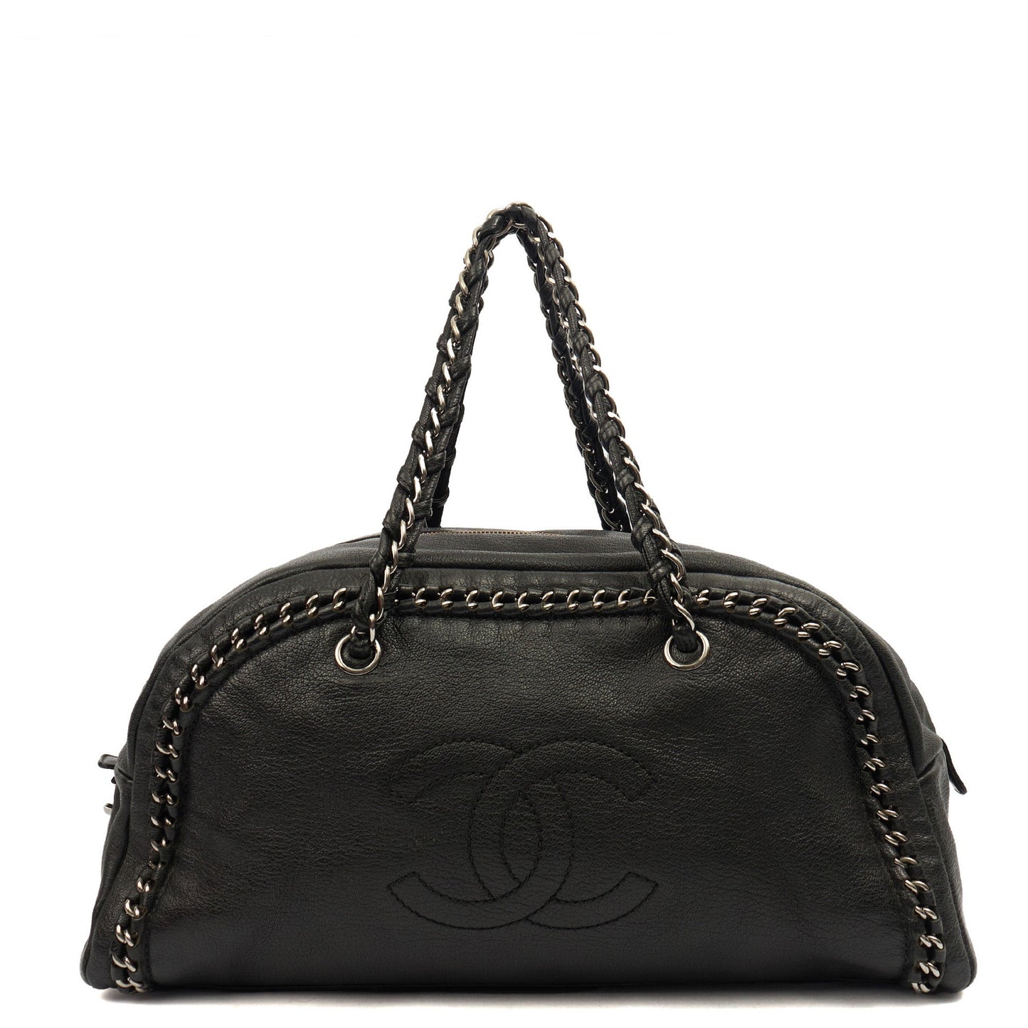 Chanel Tote Luxe Ligne Tote in Black, Lambskin Leather — Front View