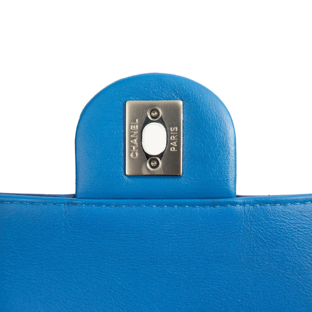 Chanel Shoulder Bag Classic Single Flap - Small in Blue, Patent Leather — Alternate View 20
