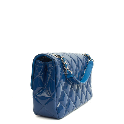 Chanel Shoulder Bag Classic Single Flap - Small in Blue, Patent Leather — Alternate View 17