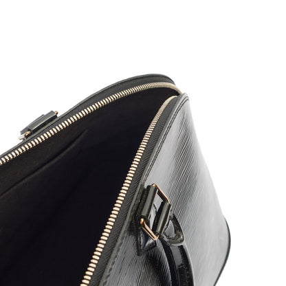 Louis Vuitton Tote Alma GM in Black, Epi Leather — Detail View