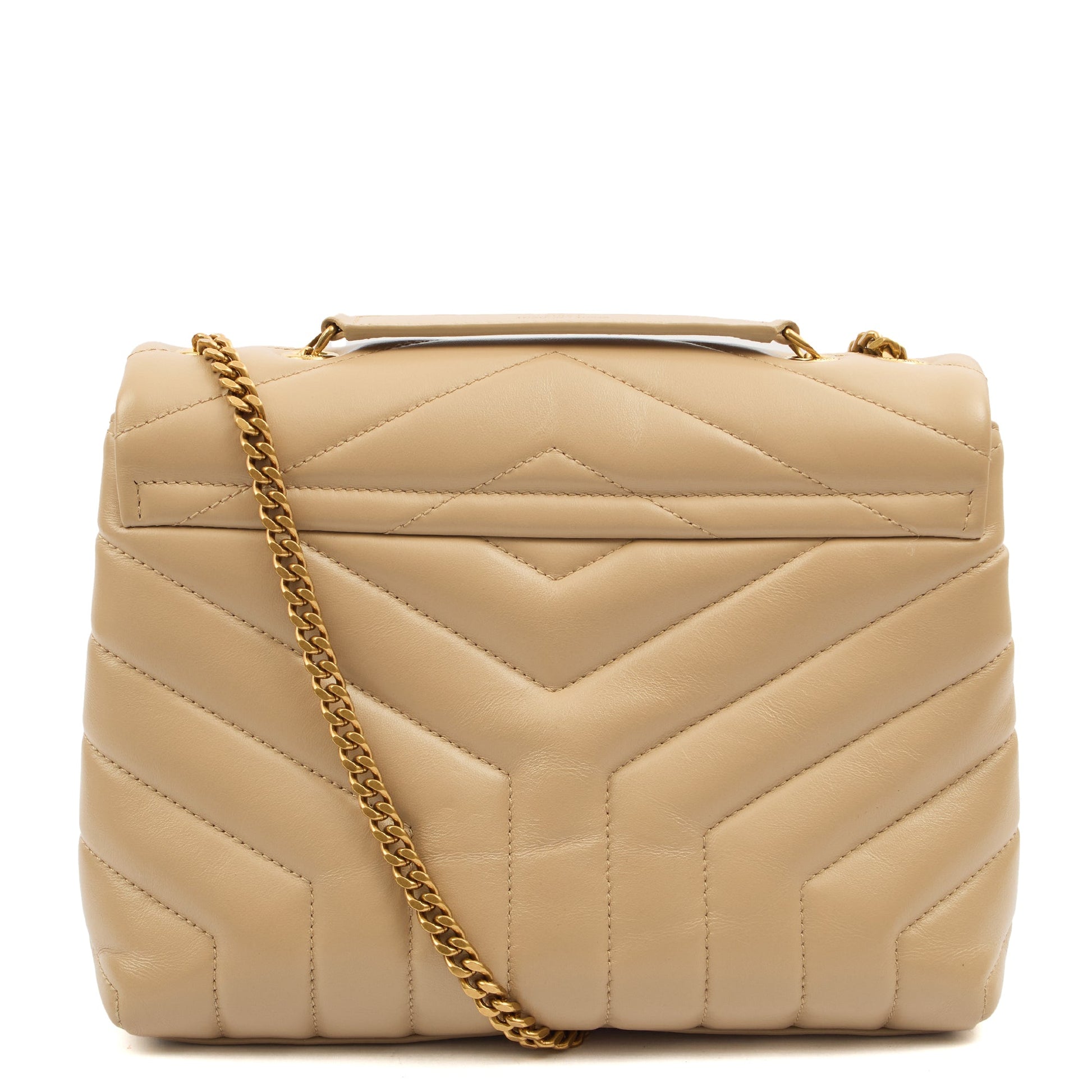 Saint Laurent Shoulder Bag Lou Lou - Small in Neutral, Calfskin Leather — Alternate View 9