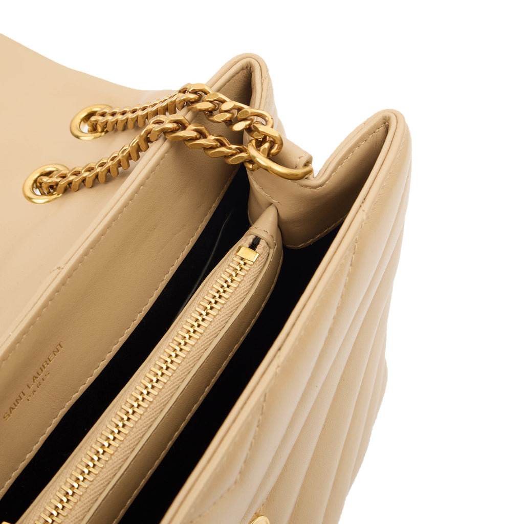 Saint Laurent Shoulder Bag Lou Lou - Small in Neutral, Calfskin Leather — Alternate View 11